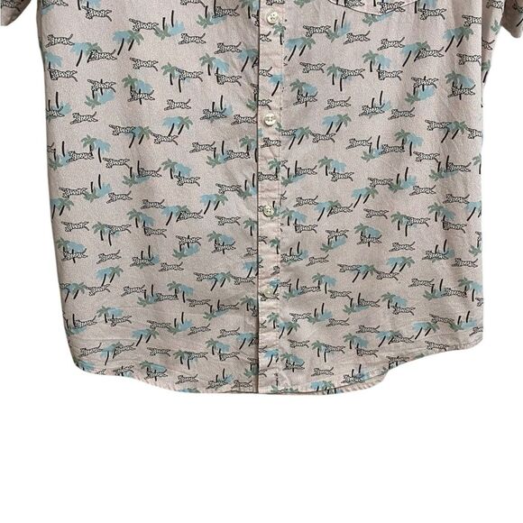 Original Penguin Animal Jungle Button Up Shirt Men's Size L Pink Preppy Summer - Picture 10 of 16